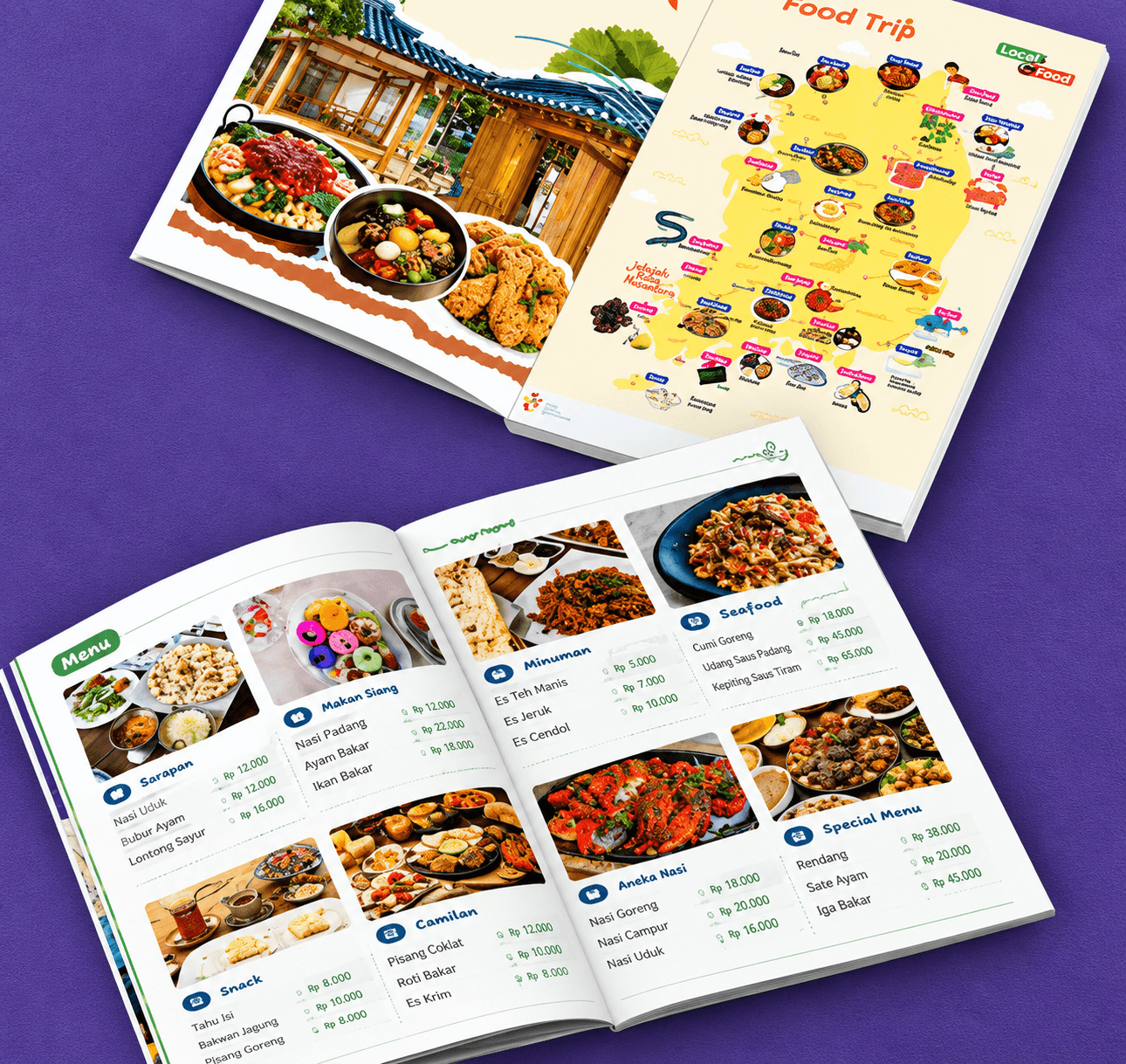 Korea food travel guidebook spread